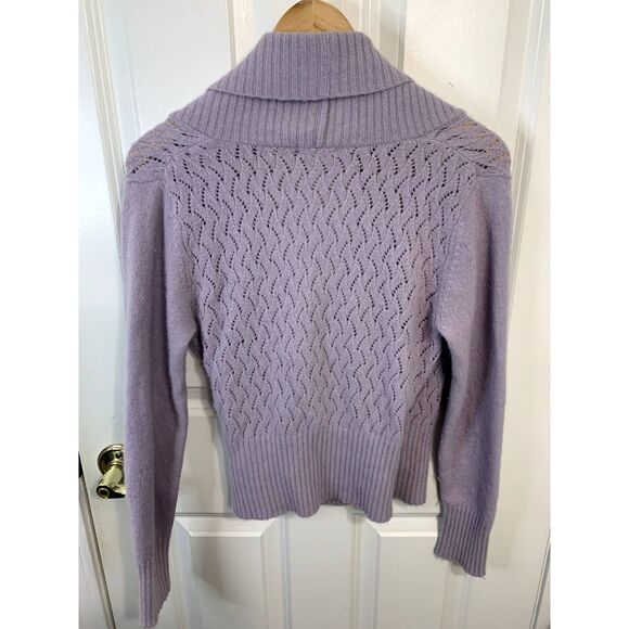 Twiggy Purple Angora Blend Wool Wrap Sweater Size Medium - Picture 2 of 9